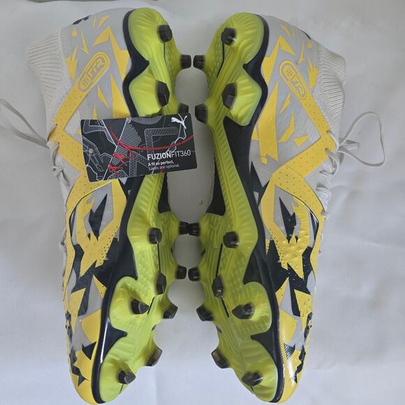 *NEW Puma Future Match MG Yellow White Mens US10 Fusionfit 360 Soccer Cleats - Picture 6 of 9